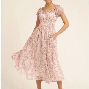 Rachel Parcell Floral Midi Dress in Pink and Purple